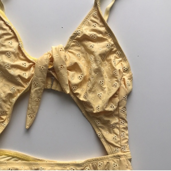 Yellow Cut Out Swimsuit - Picture 3 of 4